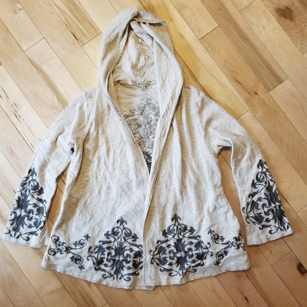 Democracy cardigan - hooded and embroidered